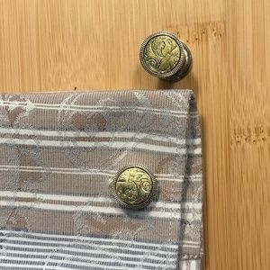Vintage Silver and Gold Snap Cuff Links